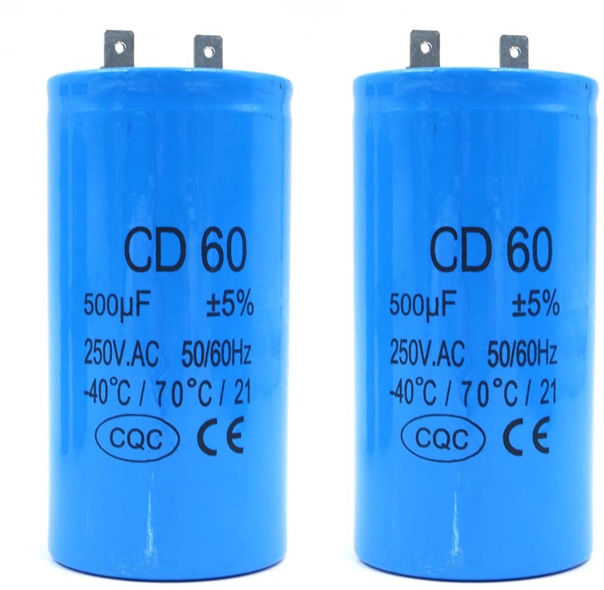 Dailygoody - Motor Start Capacitor - 500uF capaciteit - Geschikt voor Elektrische Motoren - Afmetingen 50x100mm - Betrouwbaar starten - Wasmachines en