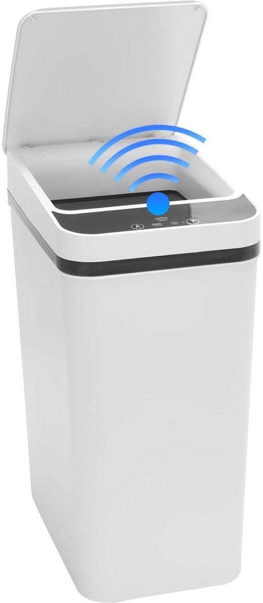 Intelligente contactloze prullenbak 8 L, batterijgevoede slim afvalbak met deksel, ideaal voor keuken, kantoor en restaurantgebruik, compact en hygiënisch