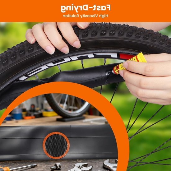 Complete Banden Reparatieset voor Fiets en Motorfiets - Inclusief Bandenlichters en Patches van Merkloos — afbeelding 3