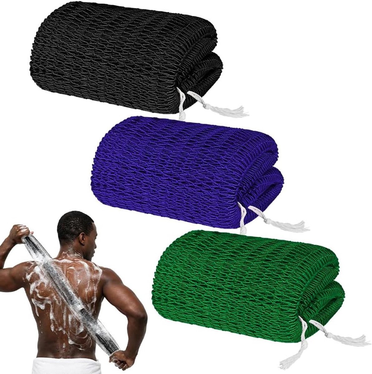 Afrikaanse Exfoliatie Net Spons, Loofah Scrubber voor Lichaam, Diepe Reiniging en Dode Huid Verwijdering in Bad en Douche