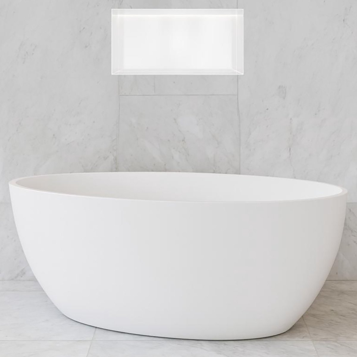 Hotbath &More Inbouwnis - 30 x 60 x 10 cm - Frameless - met LED-verlichting - Mat Wit