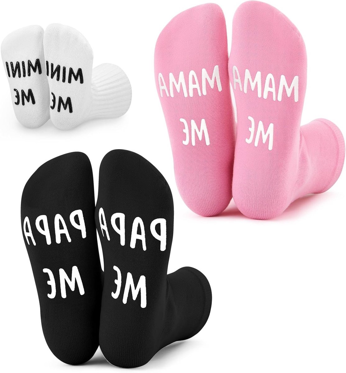 3-delige Familie Sokken Set voor aanstaande ouders, Leuk Cadeau voor Moeder, Vader en Baby, Perfect voor Kerstmis