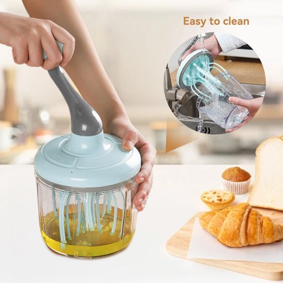 Dailygoody - Eiklopper Handslinger - Handmixers met kom - Eenvoudig in gebruik - Turquoise - Geschikt voor room en eiwit - Ideaal voor milkshakes - Pe... van Merkloos — afbeelding 3