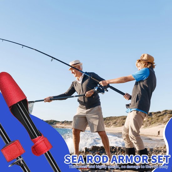 Store_8 - Fishing Rod Straps - Verstelbare Hengelhouder - Bescherming voor Hengels - Zwart Blauw Rood - Anti-slip Hengelaccessoires - Geschikt voor... van Store 8 — afbeelding 4
