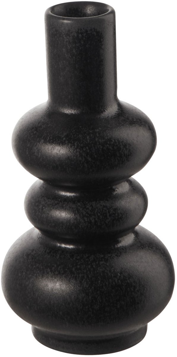ASA Selection como vaas Black Iron, bloemenvaas, tafelvaas, decoratieve vaas, aardewerk, matzwart, H 12 cm, 83090174