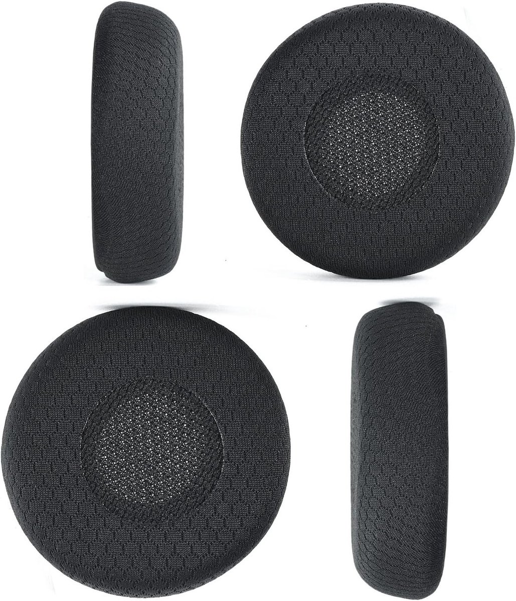 Vervangende oorkussens voor Jabra Evolve 65, 40, 30 en 20 - ademend gaas, comfortabel en eenvoudig te installeren (2 paar zwarte oorkussens)