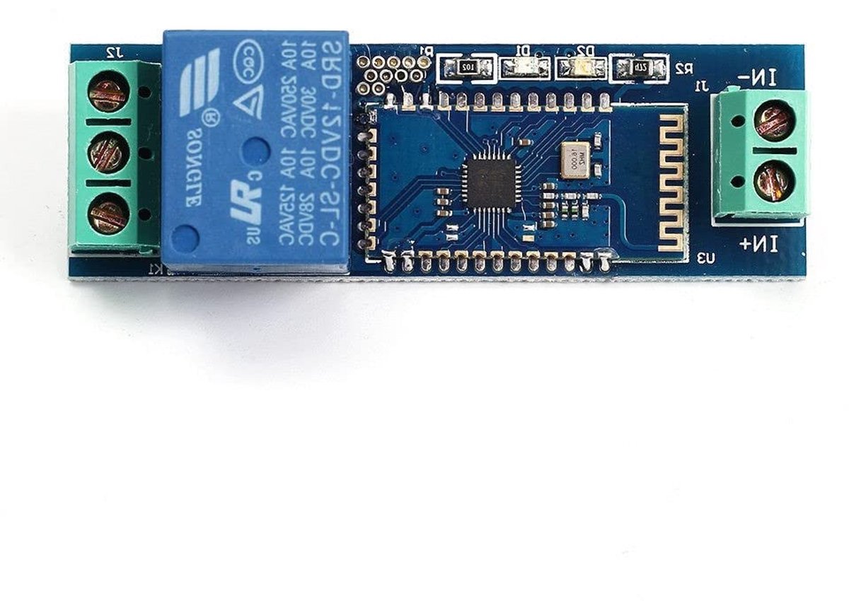 Draadloze 12V Relay Module voor Mobiele Telefoon, Afstandsbediening Schakelaar met Indicator Licht, Geschikt voor Android en iOS