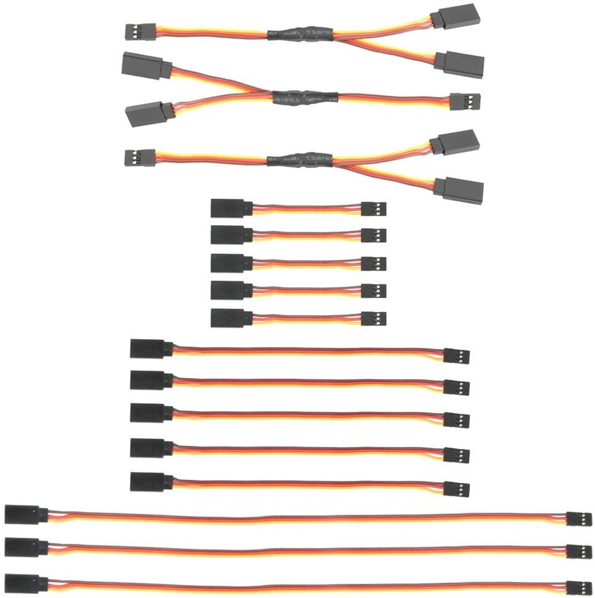 16 Stuks JR Style Extension Kabels voor RC, Y Harness Splitter, Geschikt voor Modelvliegtuigen en Drones
