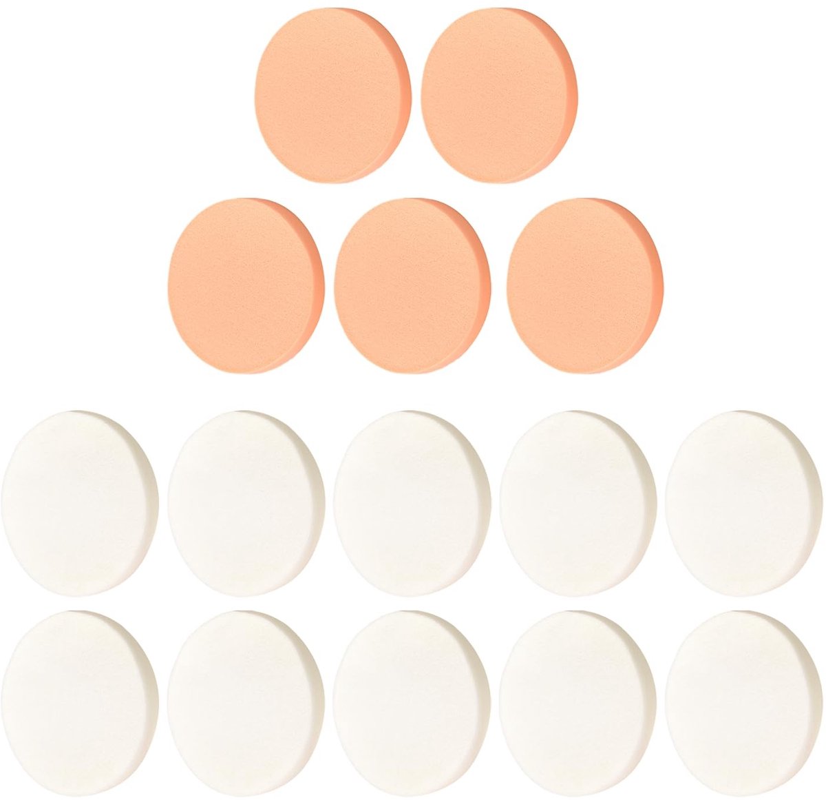Dailygoody - Make-upspons - 15 stuks - Zacht en herbruikbaar - Wit en Beige - Geschikt voor vloeistof en poeder - Perfect voor dagelijks gebruik