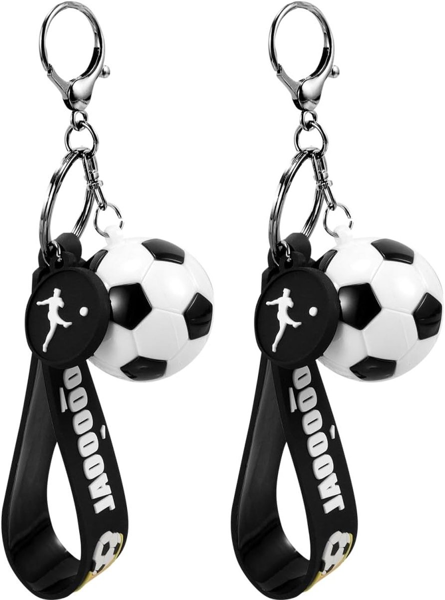 2 Stuks Voetbal Sleutelhanger - Sleutelvorm Hanger, Sleutelring en Zakdecoratie voor Voetbalfans