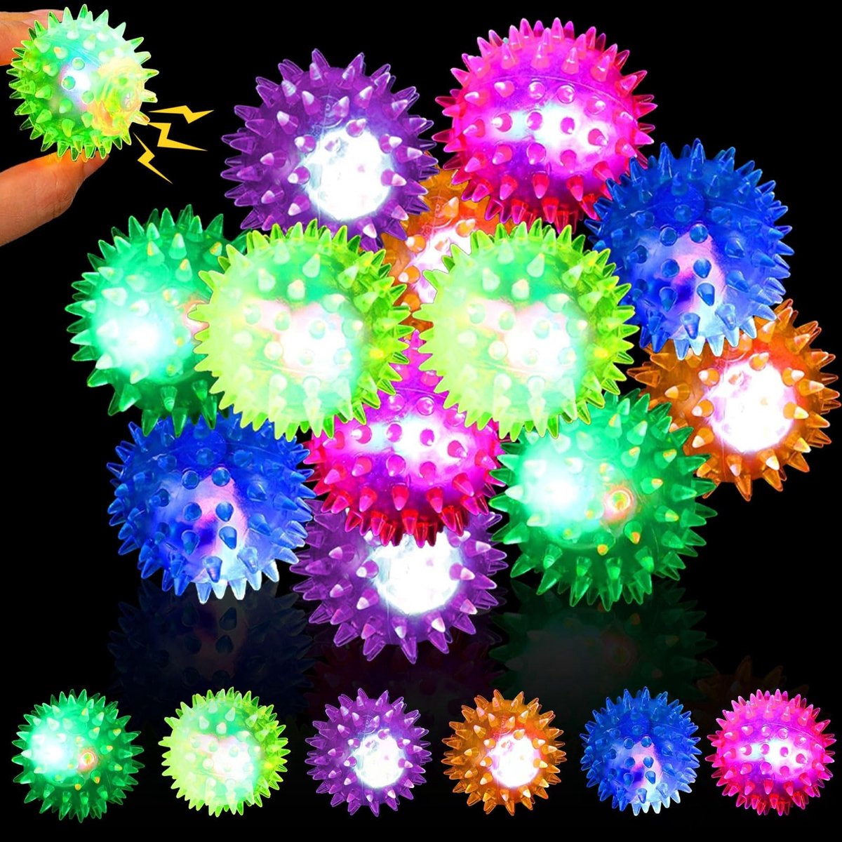 Dailygoody - Gelbal - Lichtgevende bal - Feestgadgets - 12 stuks - Speelgoed voor kinderen - Verjaardagscadeaus voor jongens en meisjes