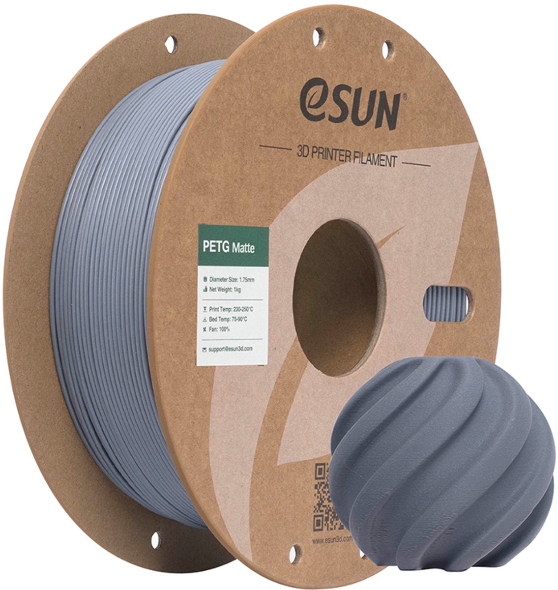 eSUN - PETG-Matte Dark Grey (1.75mm - 1kg)