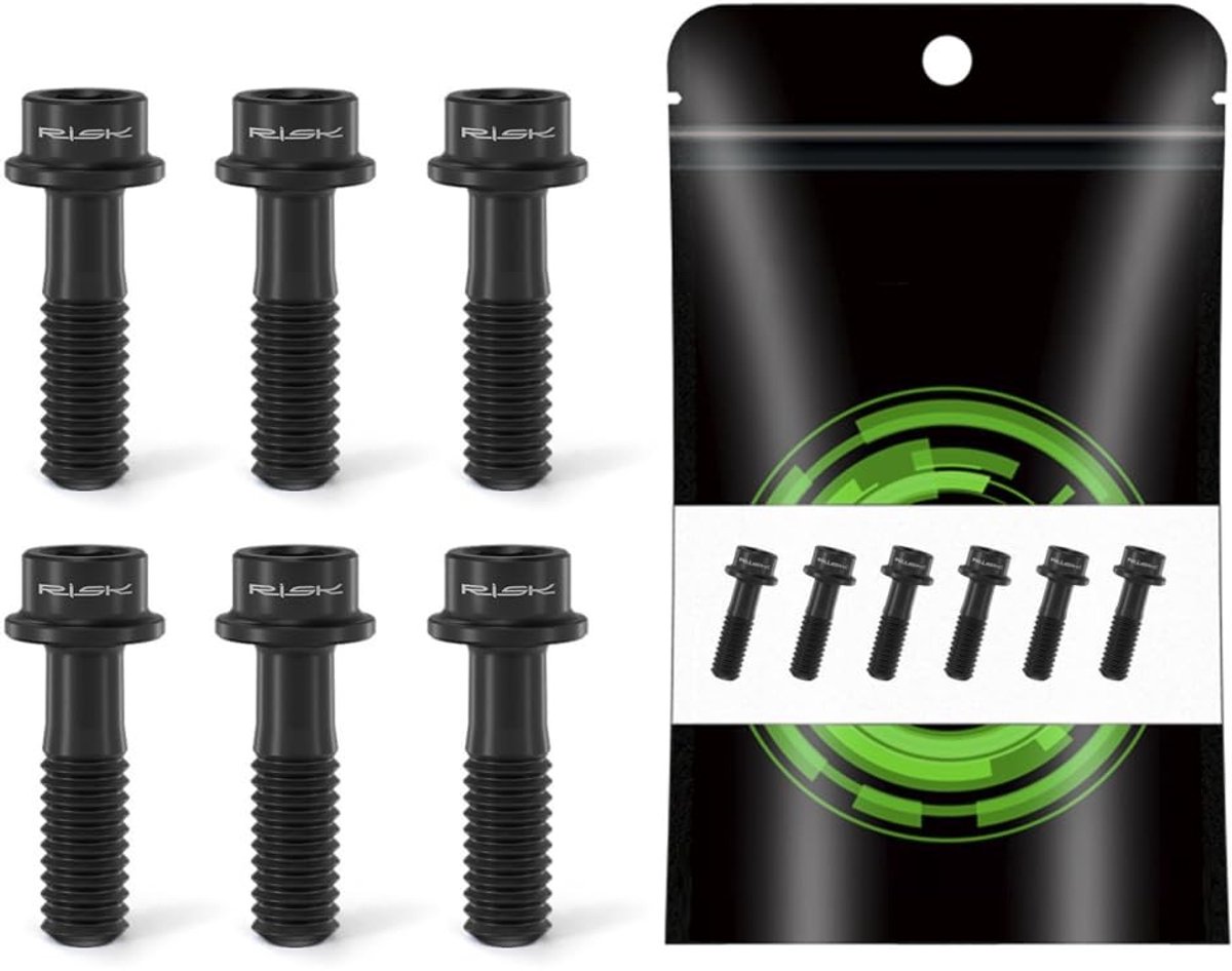 Dailygoody - Fiets Stuurpen Schroeven - Titanium Legering - Lichtgewicht en Duurzaam - M5x16/M5x18 - Voor Fietsen - 6 Stuks