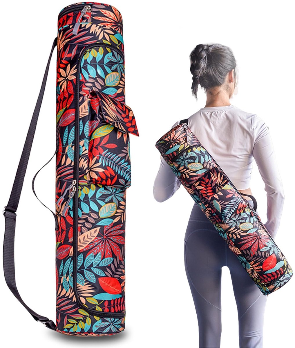 Dailygoody - Yogamatdrager - Waterdicht - Verstelbare draagriem - Groot - Flessenzak - Ideaal voor yoga en pilates - 27 x 21 x 3,5 cm