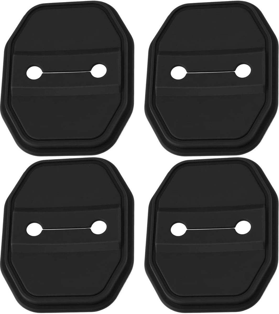 Dailygoody - Siliconen Beschermhoezen - Deursloten Beveiliging - Zwart - Bescherming tegen krassen - 4 stuks - Geschikt voor auto - 87,5 x 68,5 mm