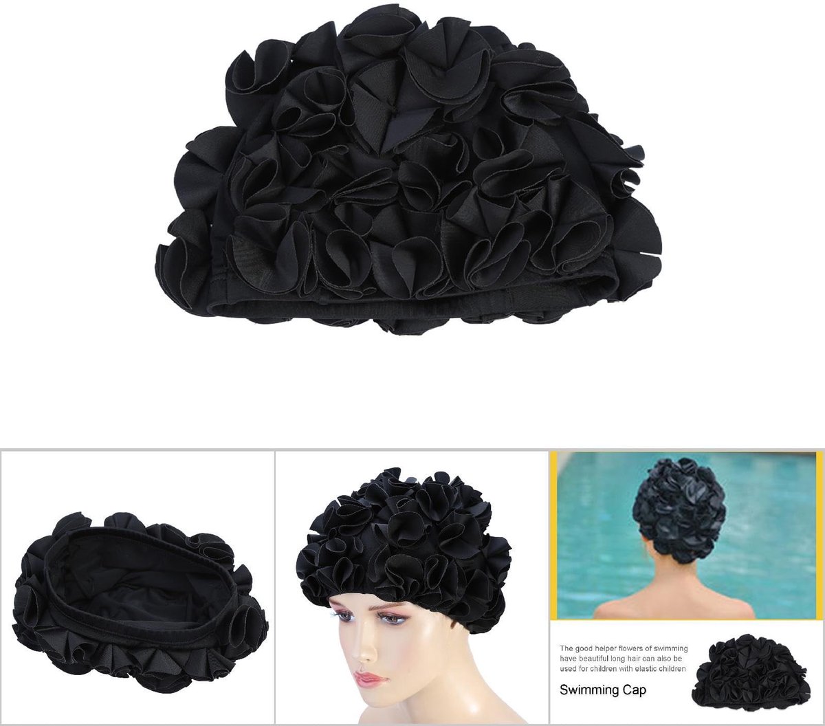 Dailygoody - Zwemhoed Bloemen - Waterdichte Zwemmuts - Elastisch en Comfortabel - Geschikt voor Dames - Lang Haar - Ideaal voor Zomer en Zwembad