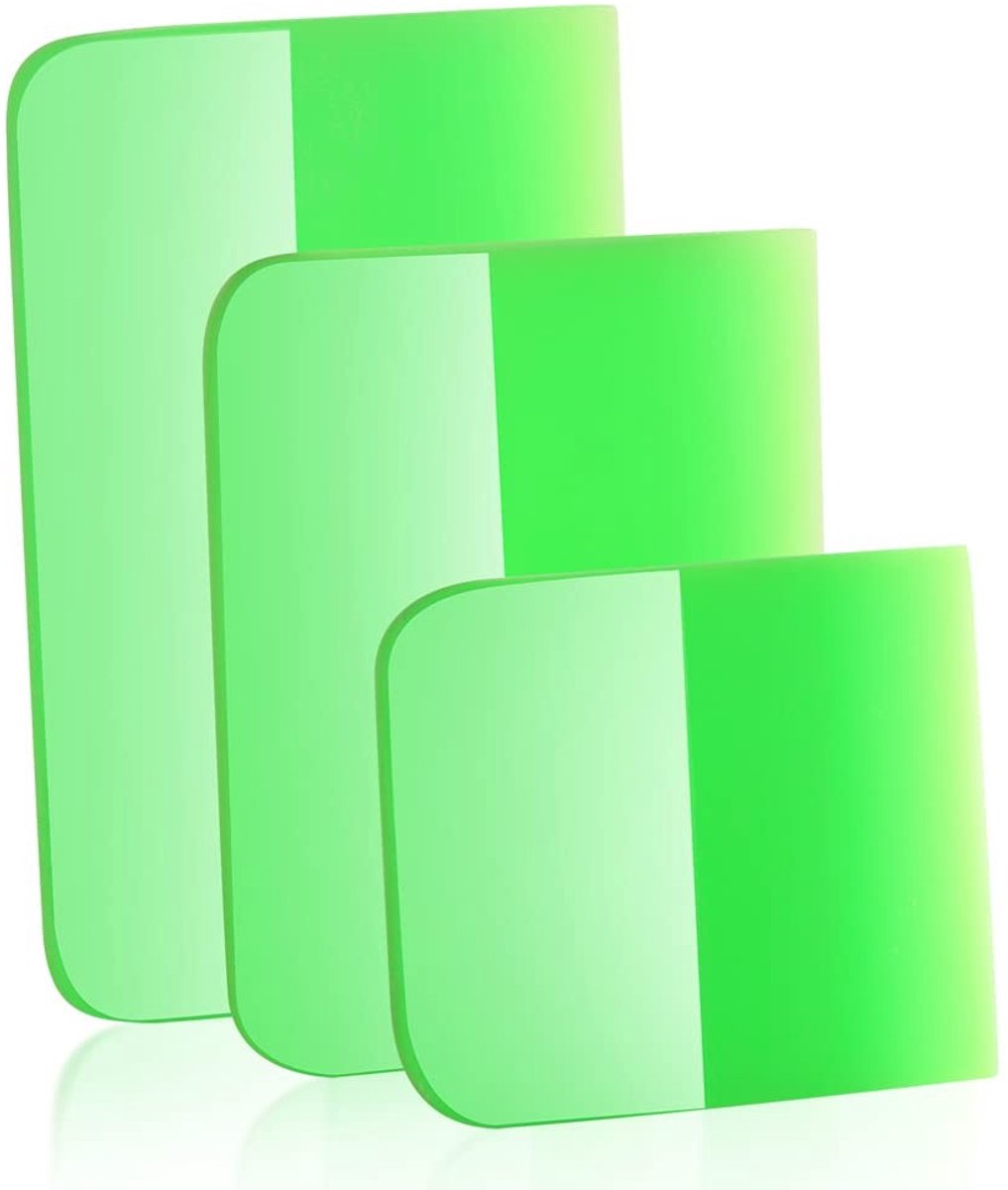 Dailygoody - TPU Rakel - Auto Vinyl Wrap - Anti-kras - Groen - Venster Tint Tool - Geschikt voor auto en ramen - 3-in-1 set