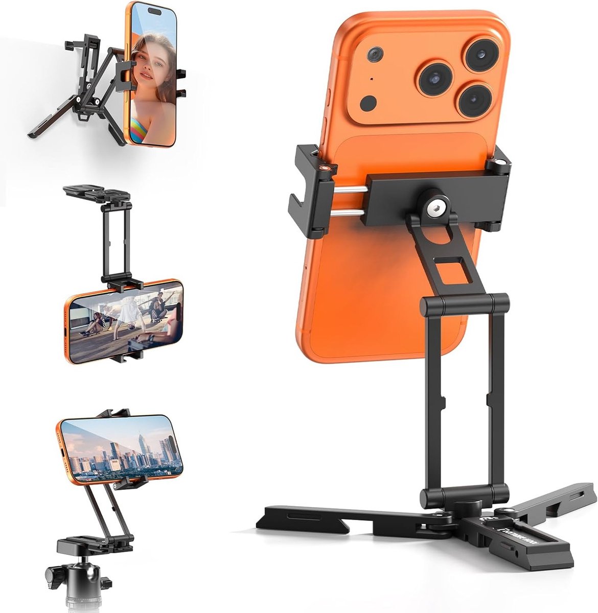 Mobiele Telefoon Statief voor Smartphone, 6-in-1 Omkeerbaar Statief met Koude Schoen, Mini Vouwbaar Selfie Stick Statief voor iPhone en Android, Geschikt voor Fotografie en Vloggen