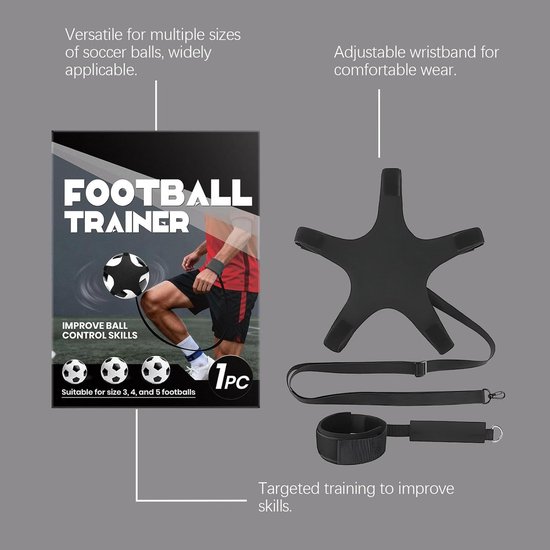 Voetbal Terugschop Apparaat - Voetbal Retourtrainer - Voetbalvaardigheden Trainen - Zelfterugkerende Bal - Verstelbare Tailleband - Niet gespecificeerd — afbeelding 4