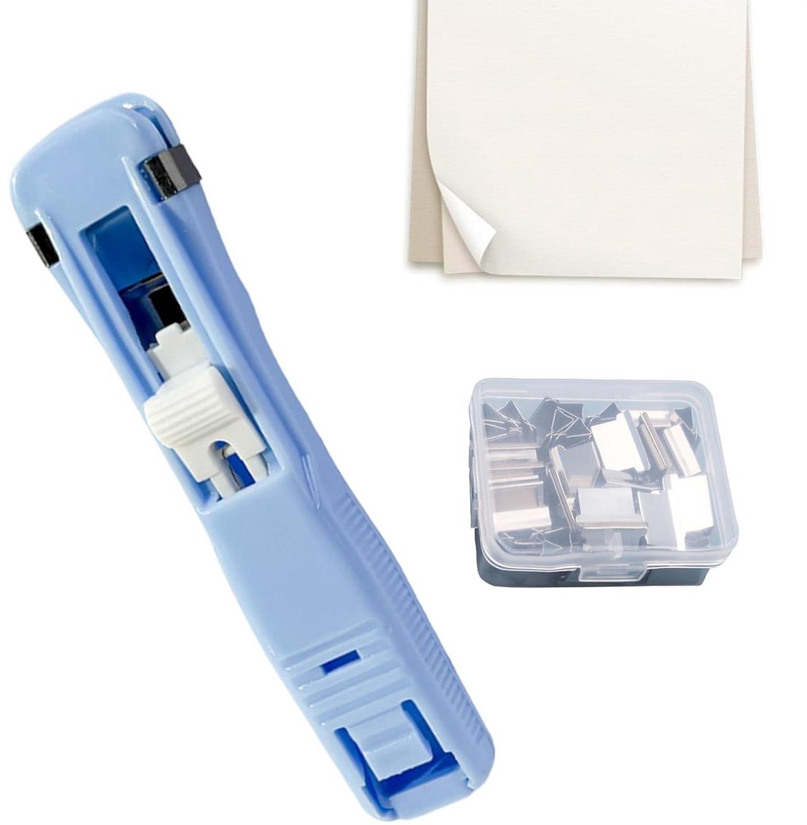 Kogelklemnietmachine - Papierbinder - Documenten Binden - Nietjes Vrij - 45 Vellen - Blauw