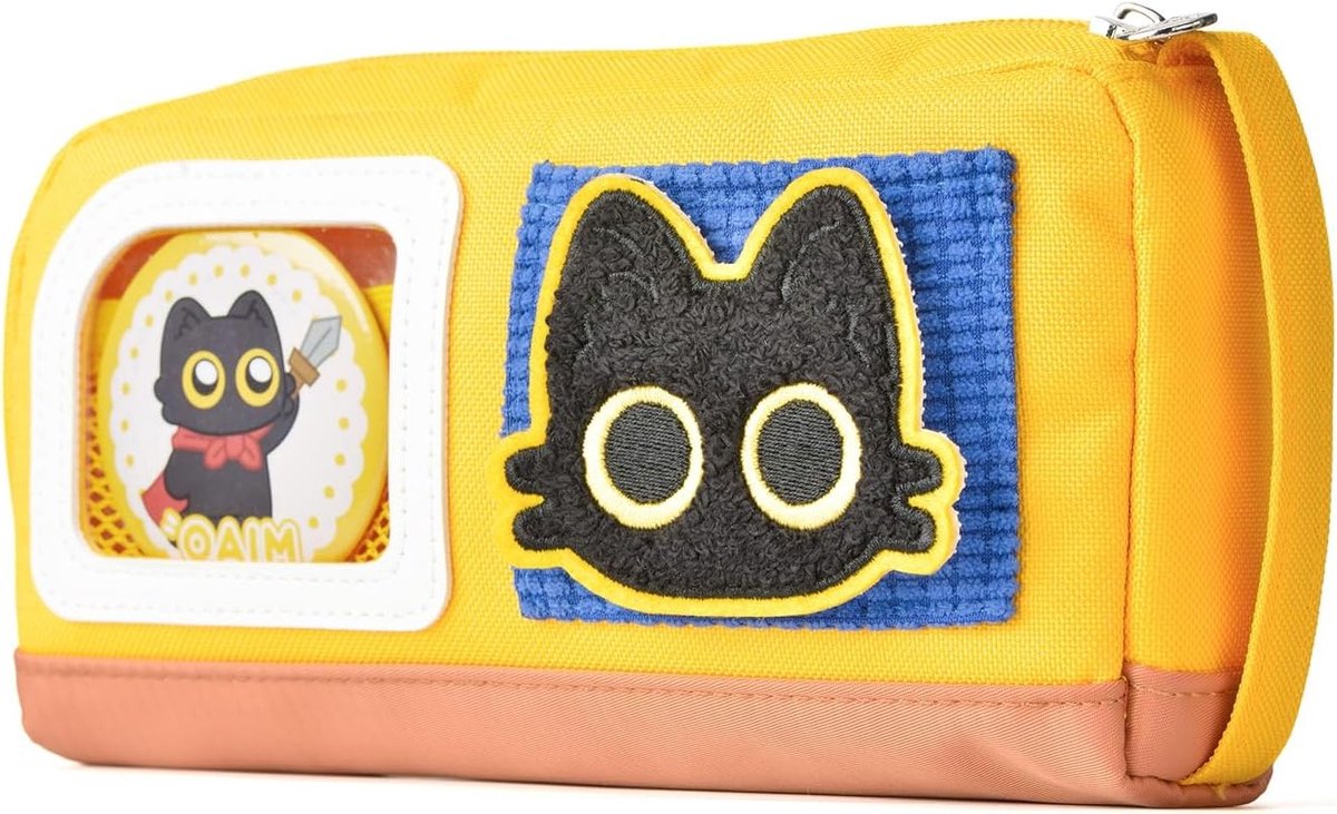 Schattige katten etui met grote capaciteit voor pennen en potloden - Perfect voor tieners, schoolbenodigdheden en creatieve decoratie met stickers en badges