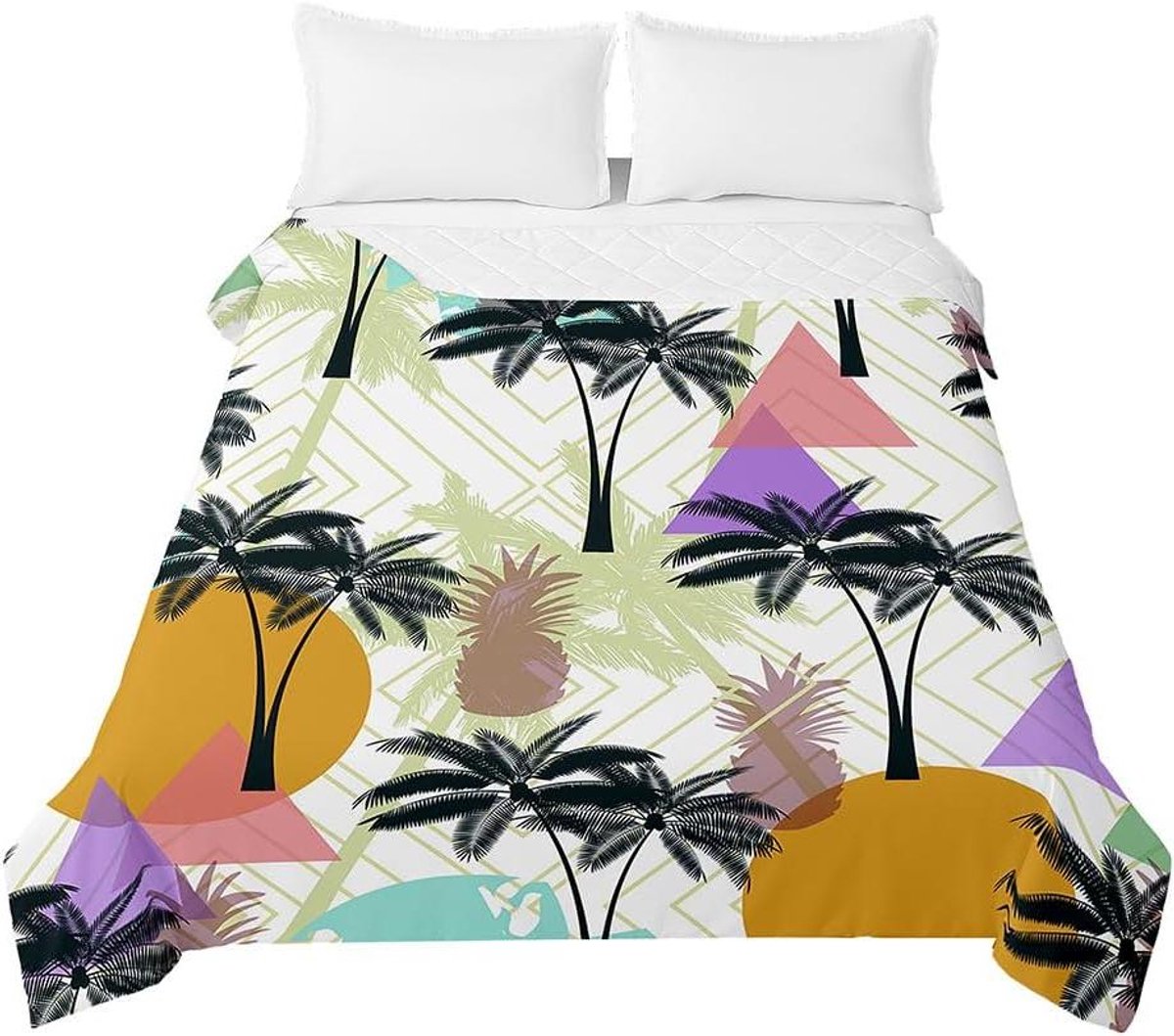 Gewatteerde Sprei - Bedsprei Dekbed - Slaapkamer Decoratie - Zacht Ademend - 220 x 240 cm - Ananas Patroon