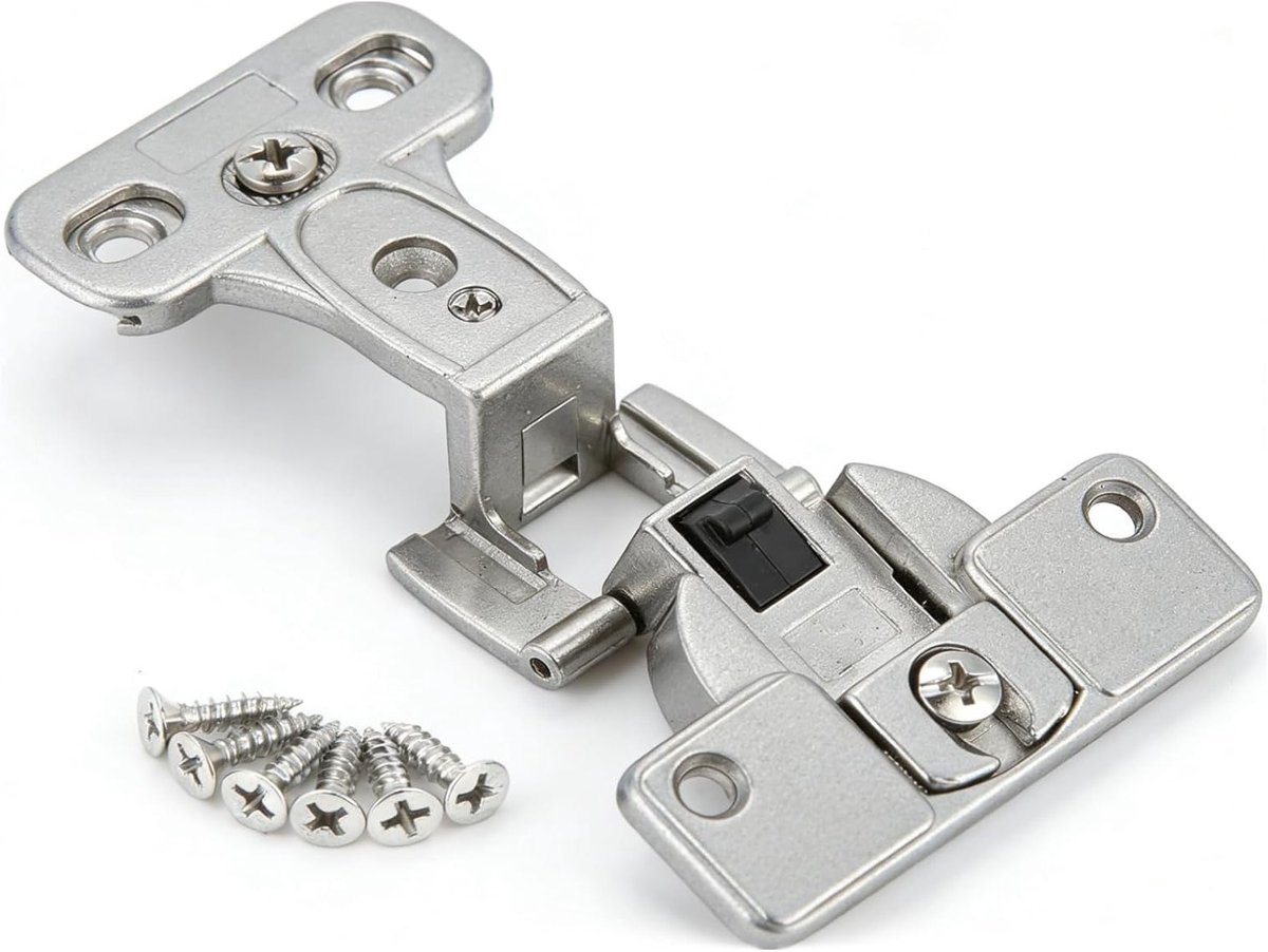 SnelShoppen - 270 Graden Deur Scharnier Keukenmeubel 35mm Vergrendelbaar, Volledige Overlap Zinklegering, Verstelbaar Mechanisme, 6 Bevestigingsschroe