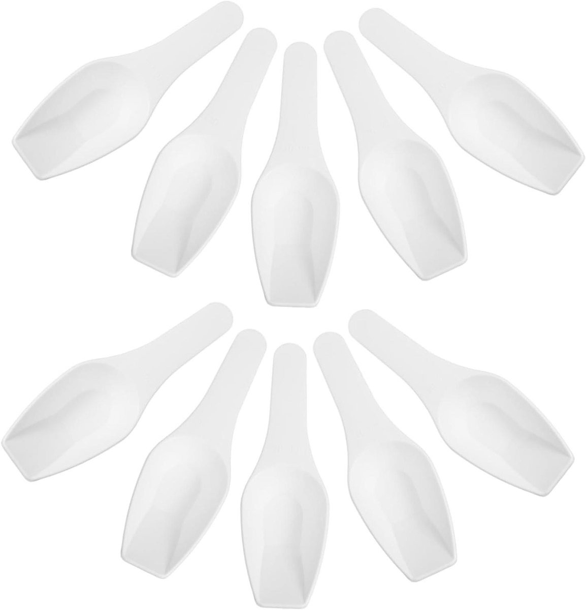 Weeglepels Set - Schepjes Plastic - Nauwkeurig Meten - Makkelijk Reinigbaar - 10 ml Inhoud - Wit