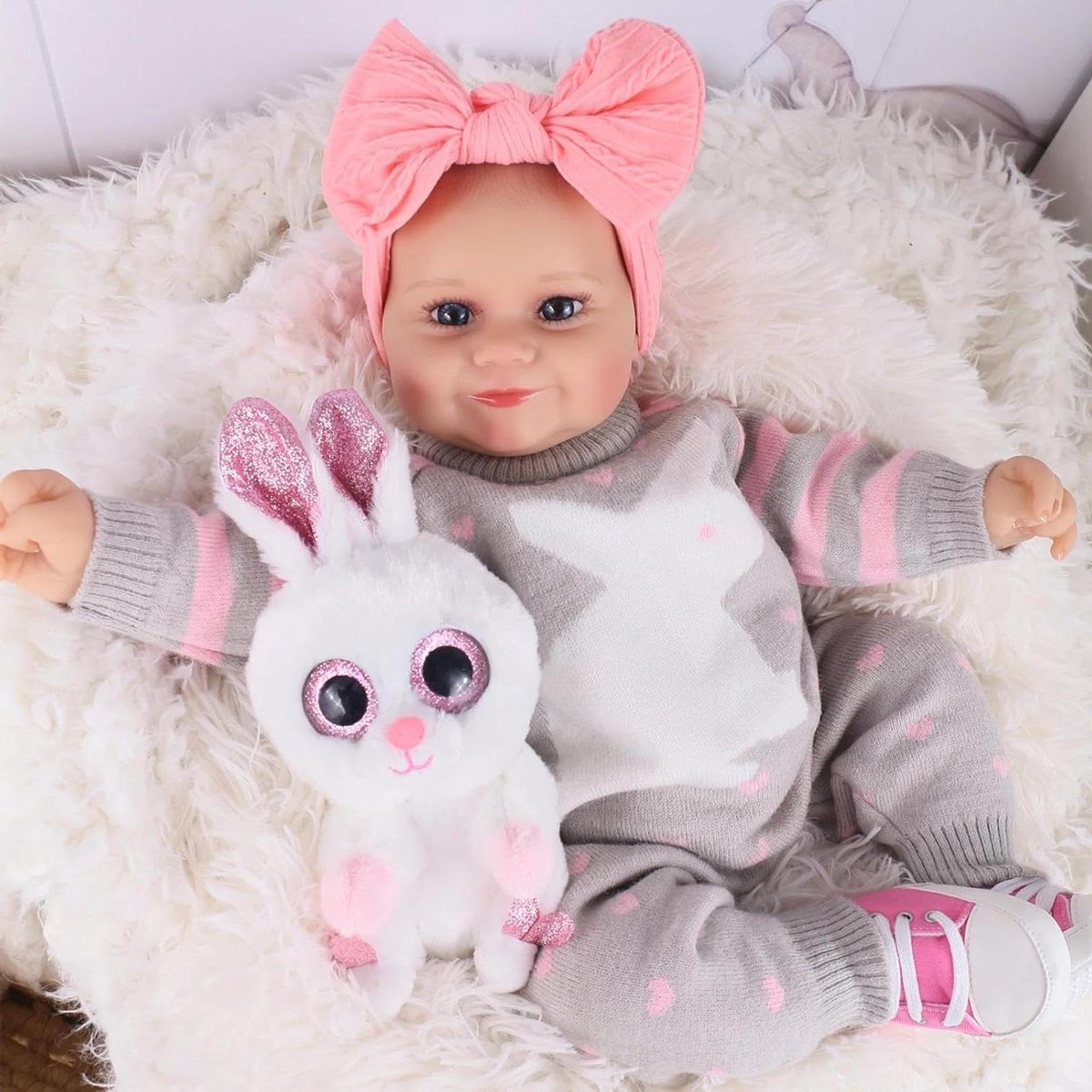 Babypop Meisje - Levensechte pop - Emotioneel gezelschap - Volledig siliconen vinyl - 20 inch - Katoenen kleding