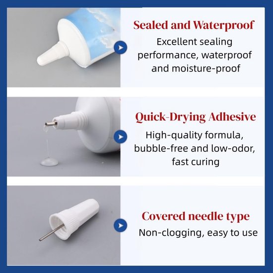 Reparatieset Zwembad - Luchtbed Herstel - Waterdicht Maken - Krachtige Vinyllijm - 2x 50 ml - Transparant — afbeelding 2