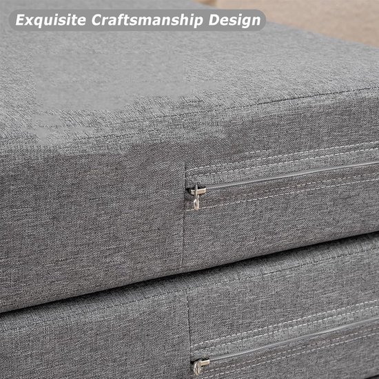 Opvouwbare Matras - Gastenbed Vloer - Extra Slaapplaats - Afneembare Hoes - 200x70x5cm - Donkergrijs — afbeelding 3