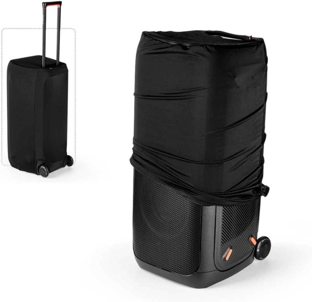 Luidsprekerhoes - Beschermhoes - Stofvrij Houden - Elastische Band - 63 cm Hoog - Zwart
