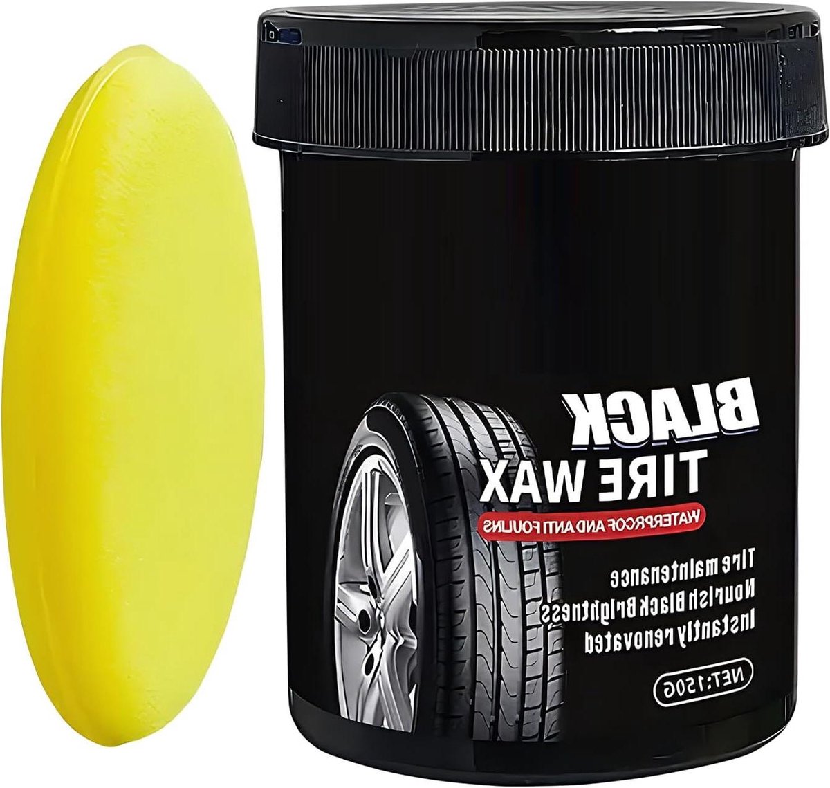 Autobandenglans Pasta - Velgen Reiniger - Voertuig Opknappen - Waterdichte Bescherming - 150 g - Zwart