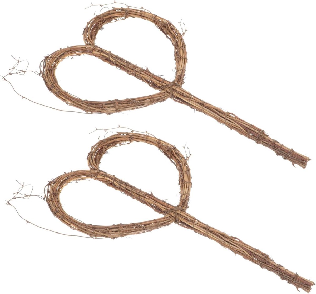 Krans Frames - DIY Harten - Ambachten Maken - Rotan Geweven - 6 Stuks - Koffie