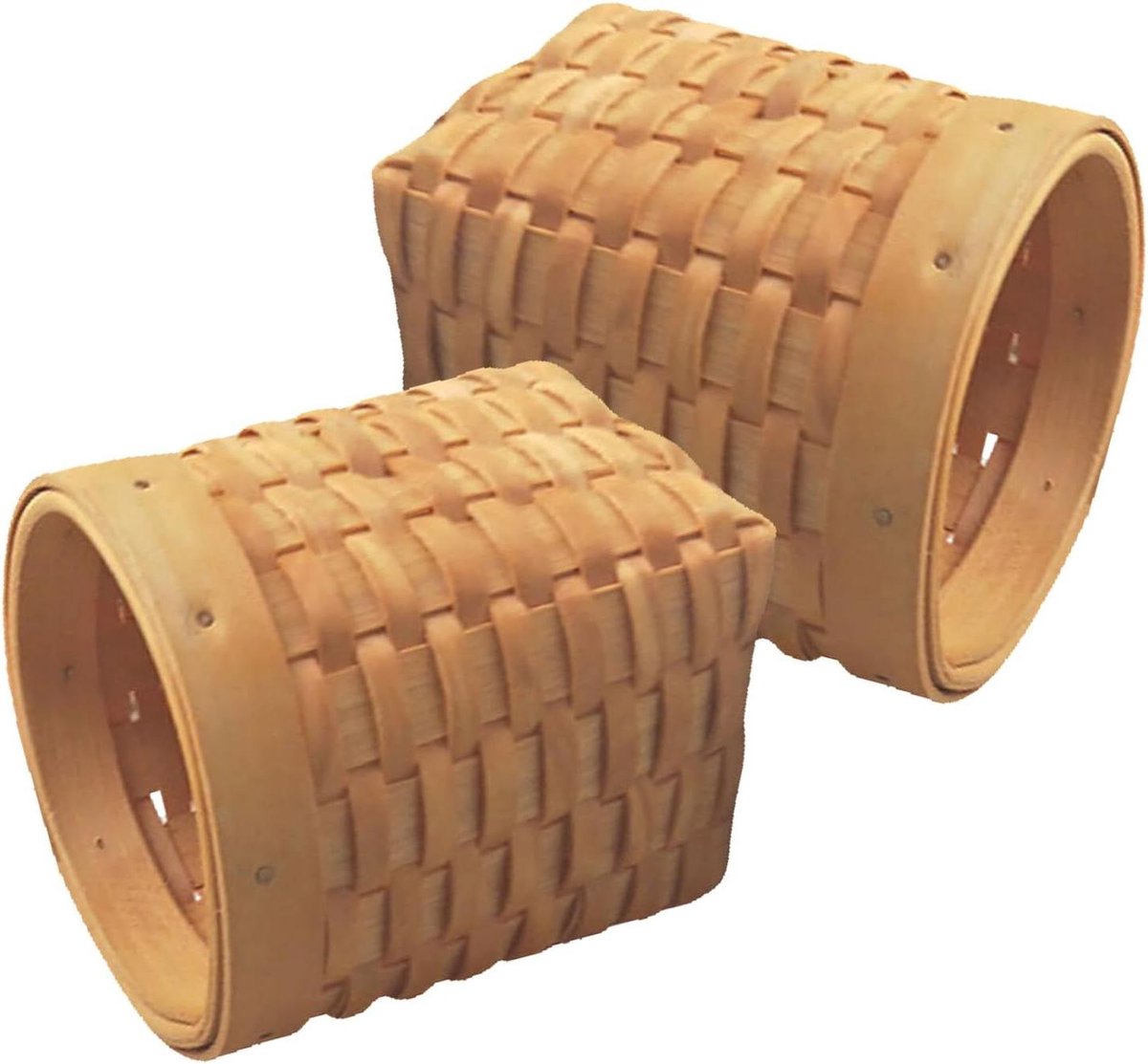 Bureau Opbergers - Pen Houders - Bureau Organiseren - Handgeweven Design - 2 Stuks - Houtkleur