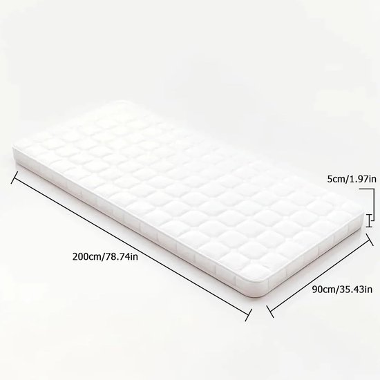 Vouwmatras - Gastenbed Matras - Comfortabel Slapen - Kokosvezel Vulling - 150 x 200 cm - Wit — afbeelding 4