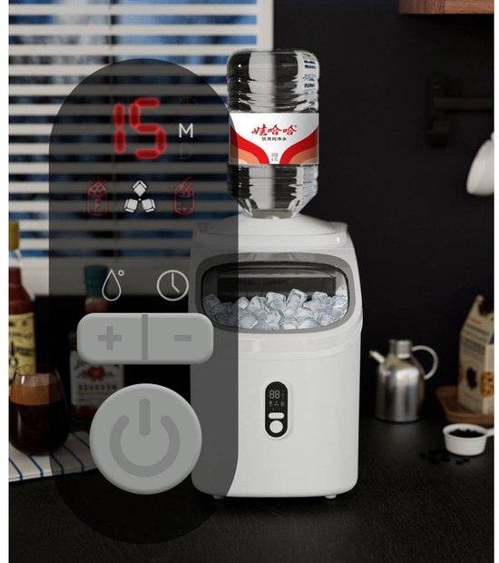 Tafelijsblokjesmachine - Draagbare Ijsmaker - Drankjes Koelen - Automatische Reiniging - 8.3 kg - Zwart — afbeelding 4