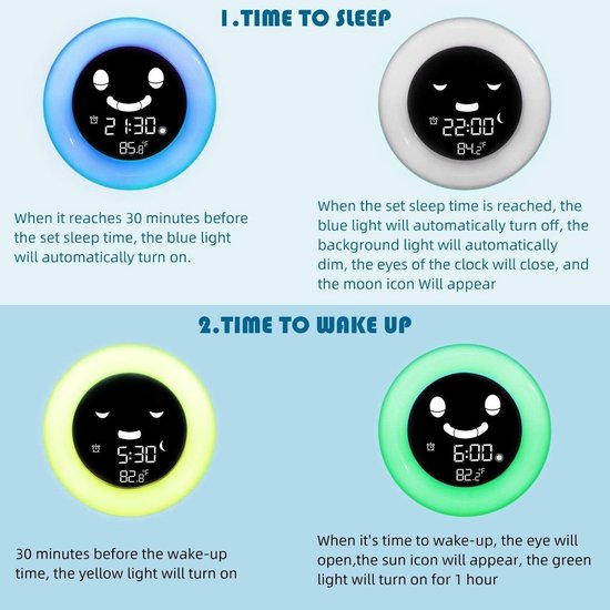 Wake Up Light - Wekker Nachtlamp - Rustig Ontwaken - 5 Kleuren Veranderend - 1 Stuk - Groen van Wake-up Light — afbeelding 2
