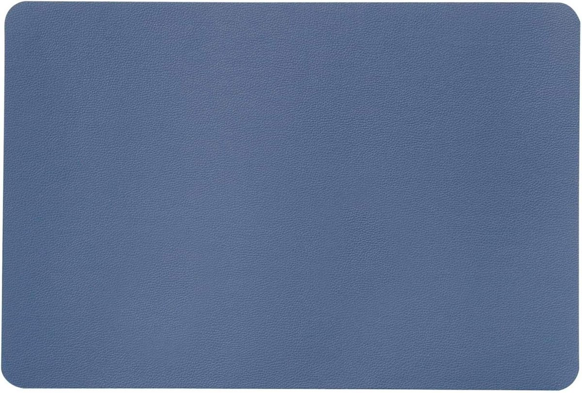Placemat Lederlook - Tafelonderlegger - Tafel Beschermen - Antislip Onderkant - 44x29 cm - Blauw
