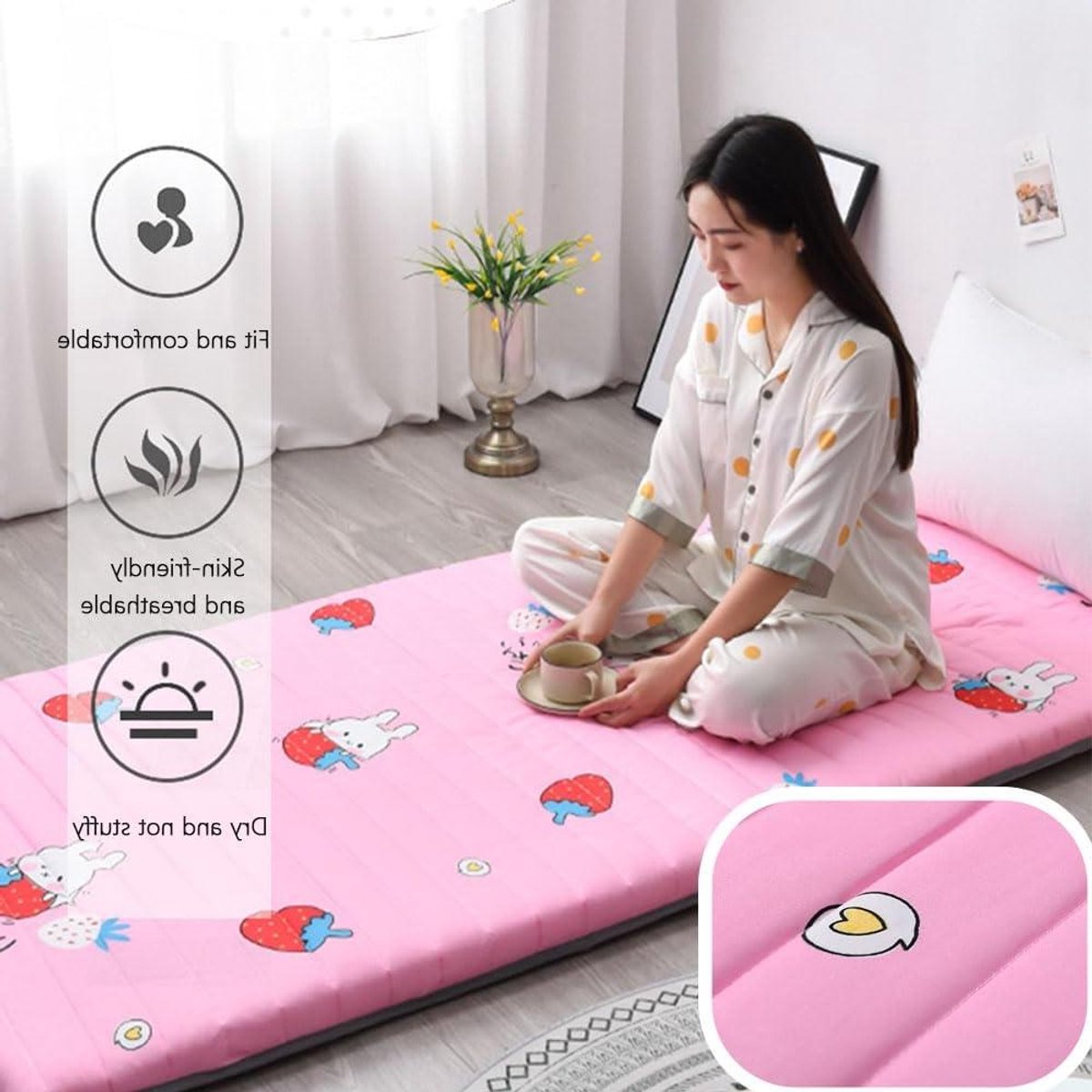 Draagbare Slaapbank - Vouwmatras Futon - Ruimtebesparend Slapen - 5 cm Dik Comfort - Niet gespecificeerd - Grijs