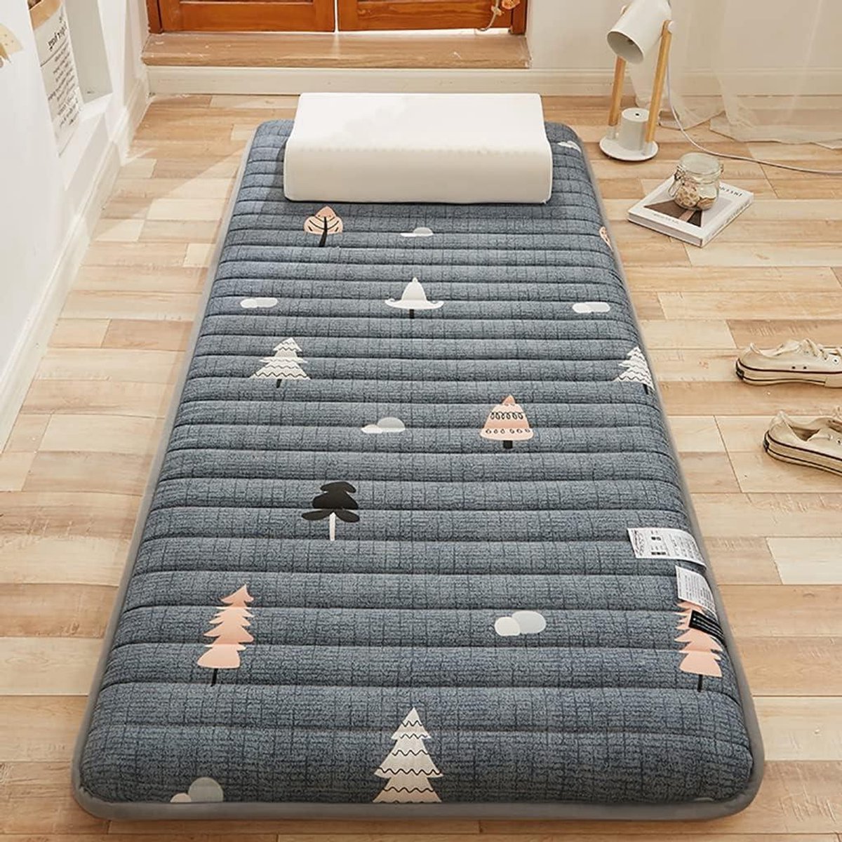 Tatami Matras - Opvouwbare Futon - Gastvrij Ontvangen - Ruimtebesparend Ontwerp - 140x200cm - Natuurlijk