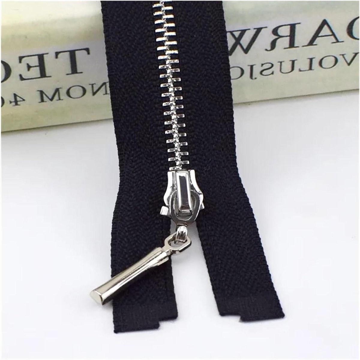 Metalen rits - Naairits kleding - Kleding reparatie - Zilveren tanden - 50 cm - Zwart