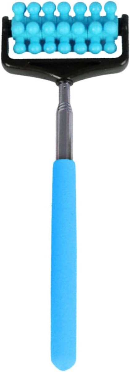 Telescopisch massageapparaat - Rugroller staaf - Spierontspanning thuis - Verstelbare intensiteit - 21 cm uitgeschoven - Blauw