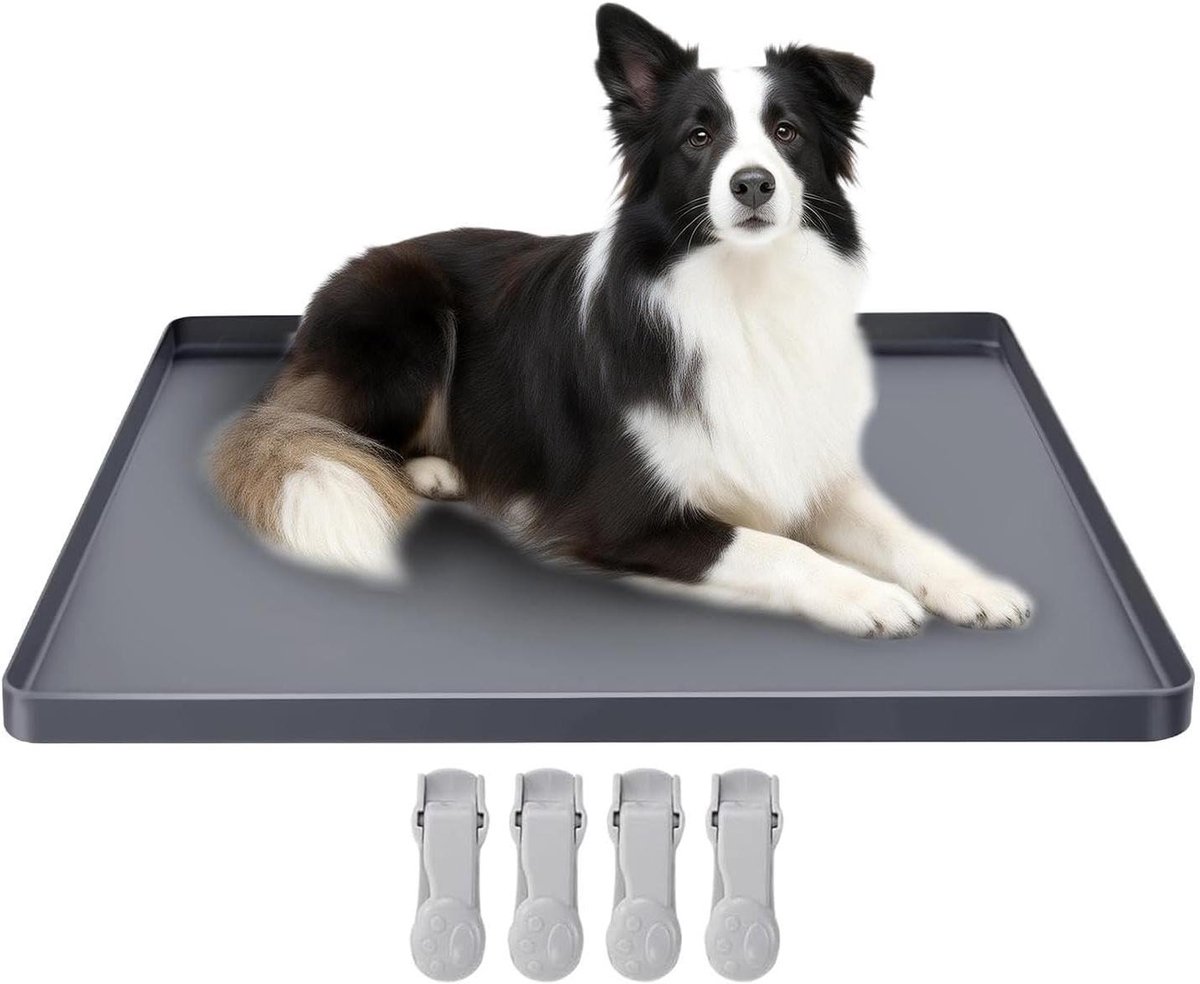 Potjeshouder Hond - Honden toilet - Zindelijkheidstraining - Verhoogde rand - 60 x 6 cm - Grijs