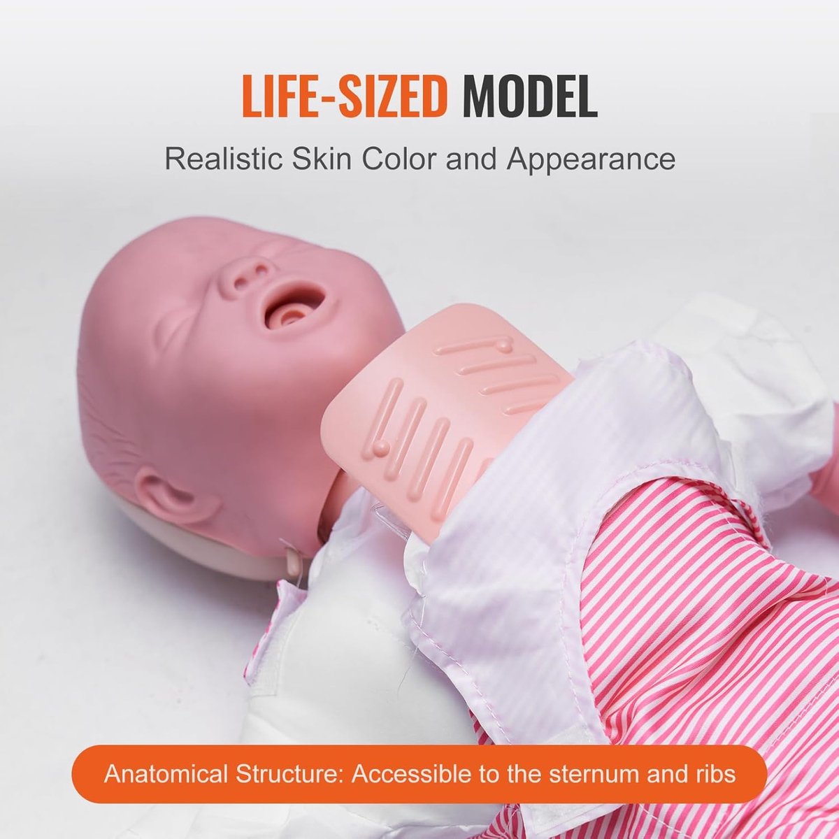 Baby Reanimatiepop - Oefenpop Baby - EHBO Training - Realistisch Model - 56 cm - Huidkleurig — cadeau in Cadeau-ideeën - foto 5