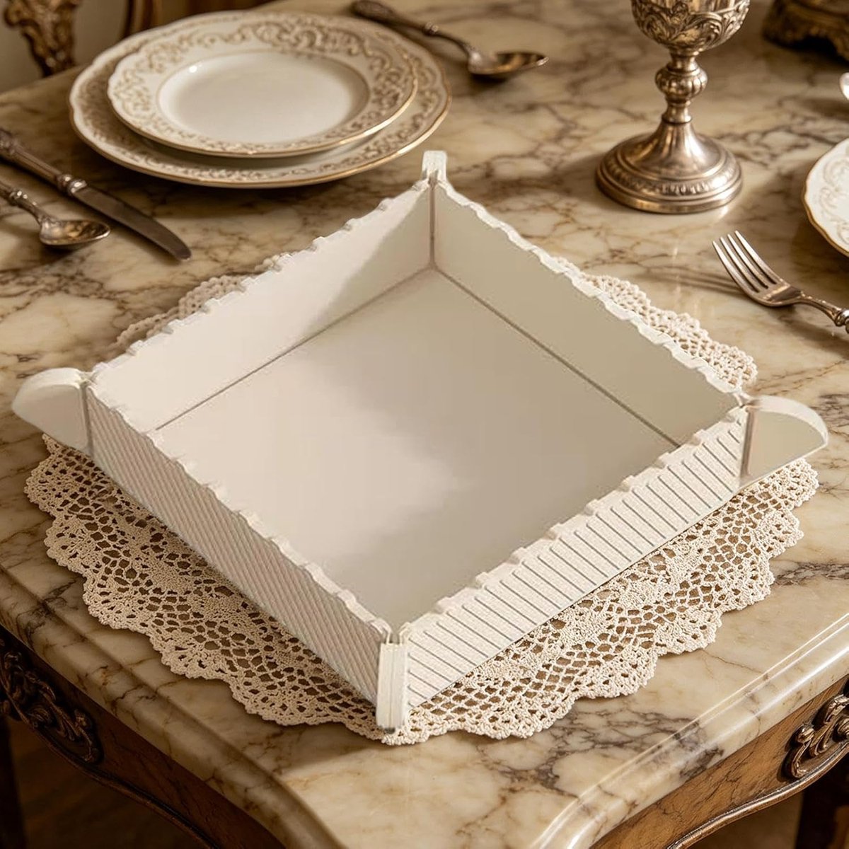 Onderzetters - Hittebestendig - Bescherming Tafel - Opvouwbaar Ontwerp - 21.5 cm - Crèmekleurig