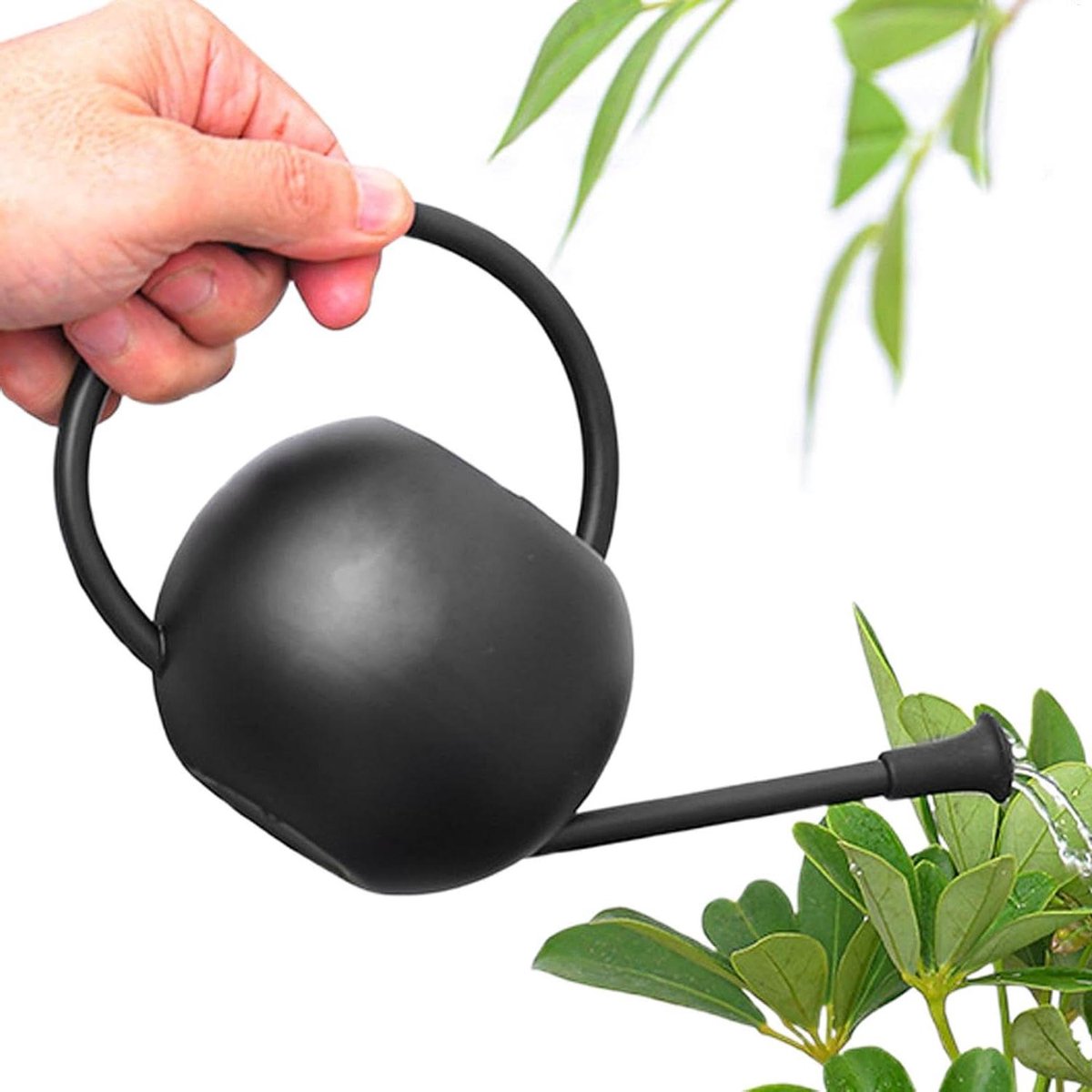 Bloemenwaterkan - Decoratieve gieter - Planten water geven - Lange precisie tuit - 400 ml - Zwart