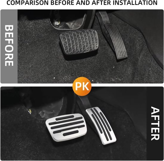 Rempedaal Covers - Auto Pedaalhoezen - Veilig Rijden - Antislip Oppervlak - Standaard Maat - Zilver — afbeelding 4
