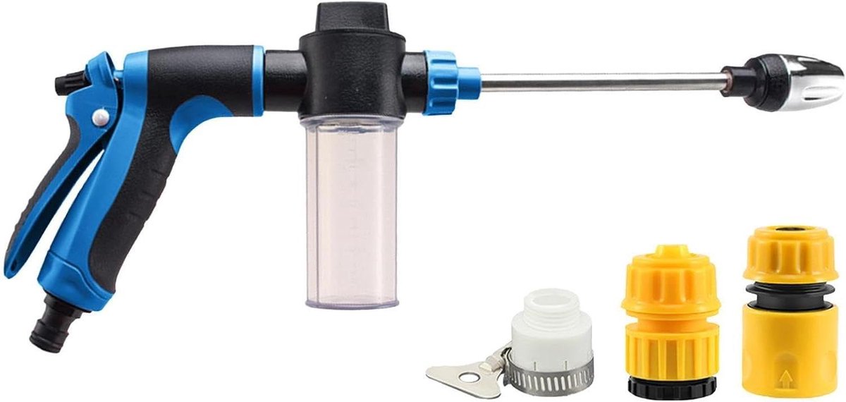 Autowas Schuimspuit - Schuimkanon Tuinslang - Voertuigen Reinigen - Verstelbare Sproeipatronen - 16 inch - Blauw Zwart