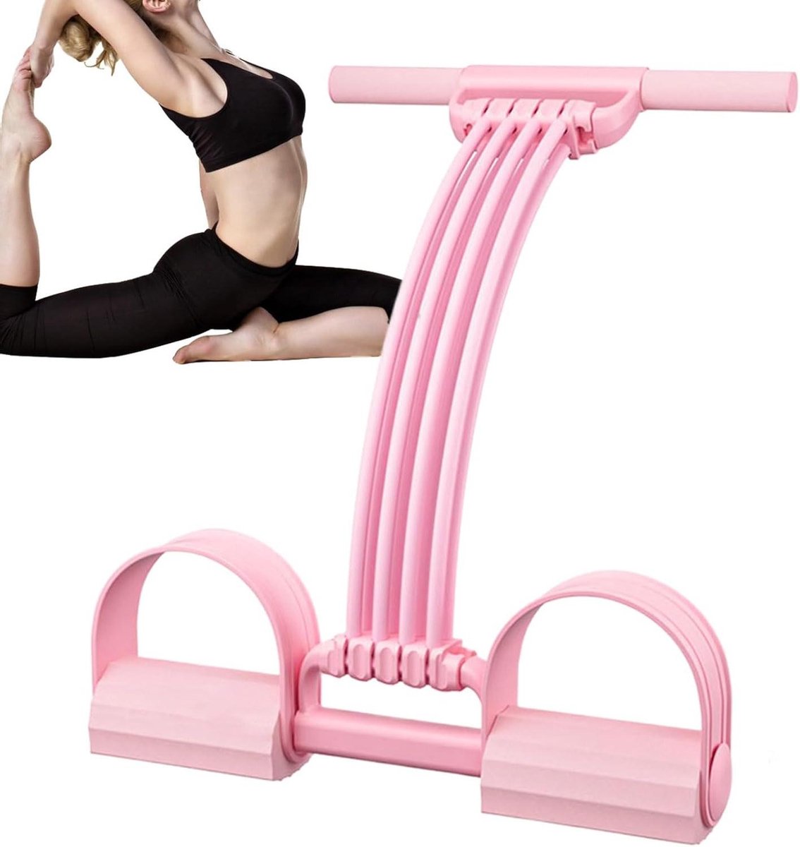 Otrek Touw - Fitnessapparaat Pedaal - Thuis Trainen - Instelbare Weerstand - 51 cm - Roze